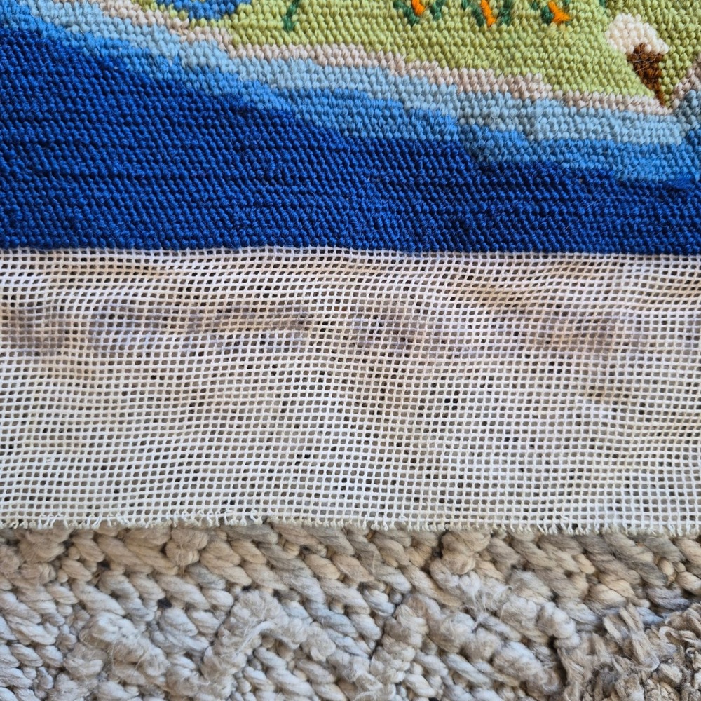 Erica Wilson Marthas Vineyard Map Finished Needlepoint Canvas Coastal Art - Picture 7 of 12